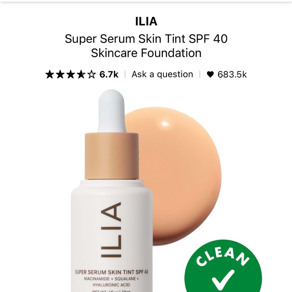 ILIA Super Serum Skin Tint SPF 40 - Kai